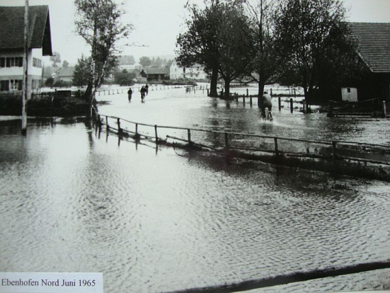 Überschwemmung in Ebenhofen Nord im Juni 1965